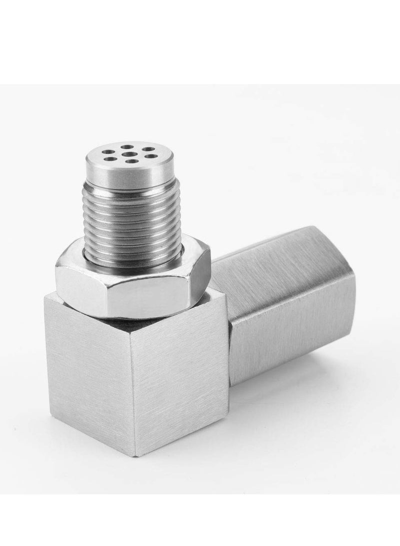 O2 Oxygen Sensor Spacer 90 Degree Stainless Oxygen Sensor Spacer Connector Adapter Right Angle Connector Adapter Screw Connector Plug Fitting M18 X 1 5 Accessory Plug 45Mm